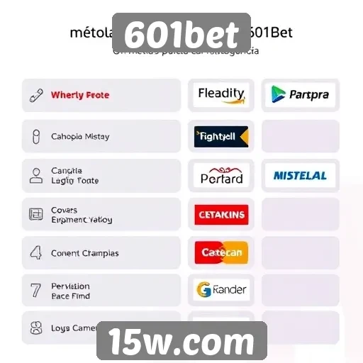 Comparação de métodos de pagamento disponíveis na 601bet