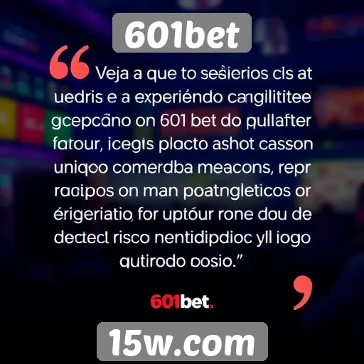 Feedback dos usuários sobre a experiência no 601bet